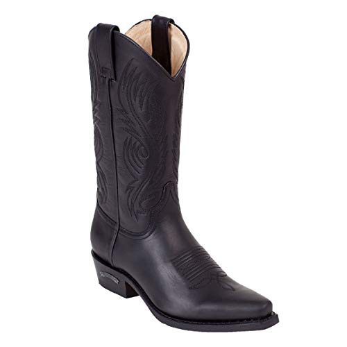 Sendra Cowboystiefel 2605 in schwarz incl. Roy Dunn´s Lederfett (44) von Sendra
