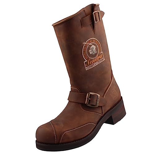 Sendra Herren Motorradstiefel Braun, Schuhgröße:EUR 44 von Sendra