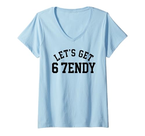 Damen Lass Uns Sendy 6 7 Six Seven Lustiges Meme Internet 6 7endy Fun bekommen T-Shirt mit V-Ausschnitt Damen Lass Uns Sendy 6 7 Six Seven Lustiges Meme Internet 6 7endy Fun bekommen T-Shirt mit V-Ausschnitt von Sendy Apparel Co