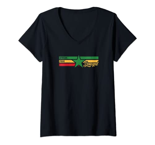 Damen Senegal-Liebhaber und Unterstützer, afrikanischer Stolz T-Shirt mit V-Ausschnitt Damen Senegal-Liebhaber und Unterstützer, afrikanischer Stolz T-Shirt mit V-Ausschnitt von Senegal Lover African Pride Designs Supporter