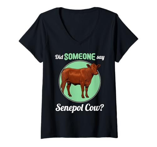 Damen Senepol-Rinder Senepol-Rind T-Shirt mit V-Ausschnitt Damen Senepol-Rinder Senepol-Rind T-Shirt mit V-Ausschnitt von Senepol-Rinder Senepol-Rind Tier Shop