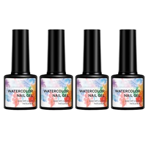 Blühender Gel-Nagellack, Multifunktional Blossom Gel Nagellack, Blumengel Für Nageldesign, Verbreitung Von Effekt Malen Fingernagelkunstartikel Für Frauen Und Mädchen, 7 ml (4er-Pack) von Senermter