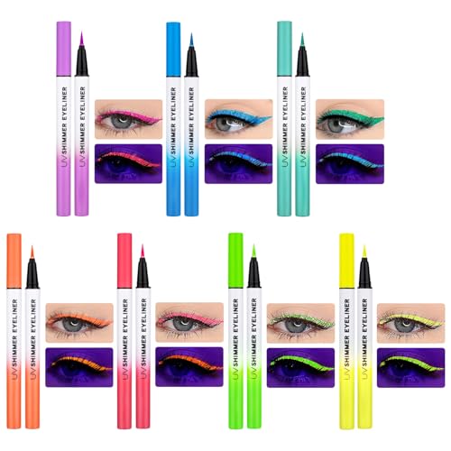 Senermter Bunte Flüssige Eyeliner,Glitzer wasserfeste Eyeliner 6 Stück - Lang anhaltender Hochpigmentierter Glänzender Gel-Make-up-Stift für Live-Auftritte Partys Tanz Nacht und Alltagsgebrauch Senermter Bunte Flüssige Eyeliner,Glitzer wasserfeste Eyeliner 6 Stück - Lang anhaltender Hochpigmentierter Glänzender Gel-Make-up-Stift für Live-Auftritte Partys Tanz Nacht und Alltagsgebrauch von Senermter