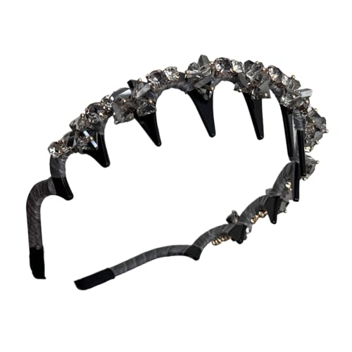 Senermter Haarbänder Mit Zähnen | Kunstperlen Haarreif Mit Zahnreif | Anti-Rutsch Mode Haarschmuck Dekorativ für Frauen Mädchen Brautjungfern Bräute Party Hochzeit Festivals Musikfeste von Senermter