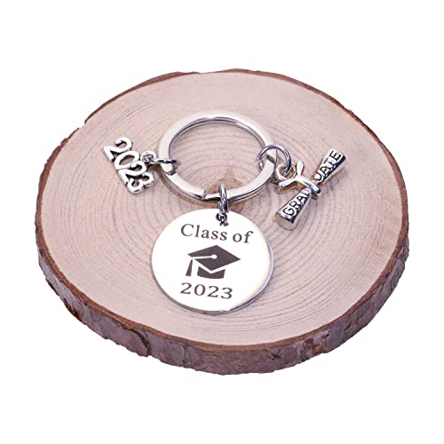 Senidea 2 Stück Abschluss 2024 Schlüsselanhänger mit Class Of 2024 Anhänger Edelstahl Graduation Keychain, Doktortitel Master Abschluss Geschenk von Senidea