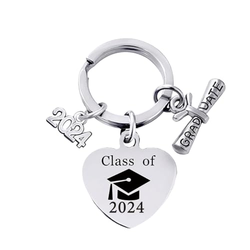 Senidea Abschlussgeschenke 2024 Abschluss Schlüsselanhänger mit 2024 Anhänger Edelstahl Graduation Keychain, Bachelor Master Abitur 2024 Geschenk von Senidea