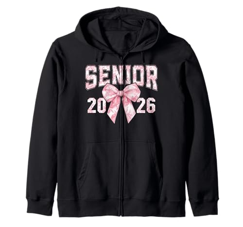 Klasse von 2026 Kokette Bogen High School Senior 26 Mädchen Frauen Kapuzenjacke von Senior 2026 Graduation 26 Grad Preppy Floral Toile
