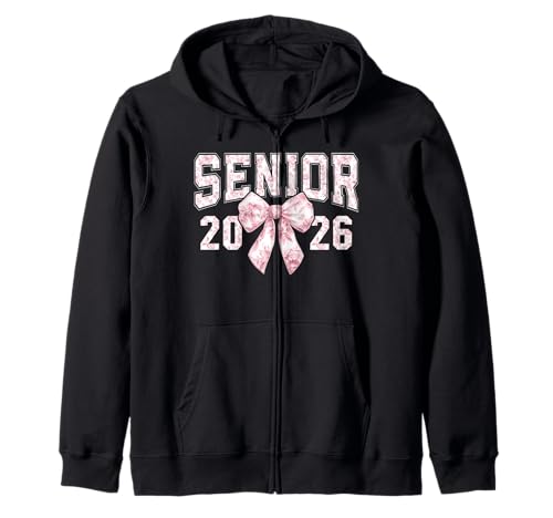 Klasse von 2026 Kokette Bogen High School Senior 26 Mädchen Frauen Kapuzenjacke von Senior 2026 Graduation 26 Grad Preppy Floral Toile