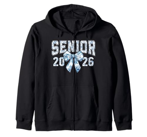 Klasse von 2026 Kokette Bogen High School Senior 26 Mädchen Frauen Kapuzenjacke von Senior 2026 Graduation 26 Grad Preppy Floral Toile