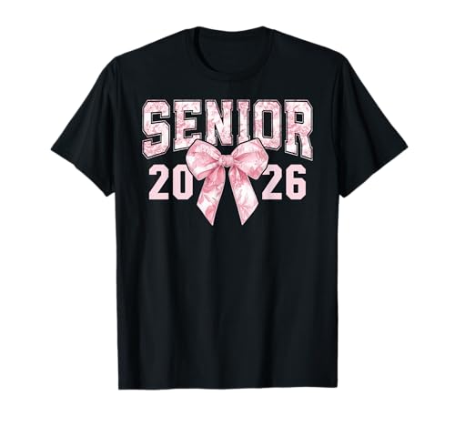 Klasse von 2026 Kokette Bogen High School Senior 26 Mädchen Frauen T-Shirt von Senior 2026 Graduation 26 Grad Preppy Floral Toile