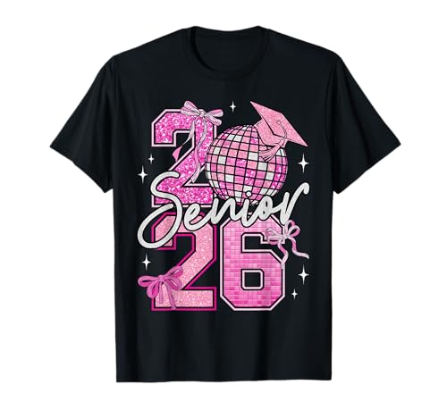 Abschlussklasse 2026, Mädchen, Kokette, rosa Schleife, Klasse 2026 T-Shirt Abschlussklasse 2026, Mädchen, Kokette, rosa Schleife, Klasse 2026 T-Shirt von Senior 2026 Pink Coquette Bow Class Of 2026 Gifts