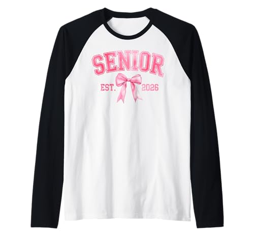 Senior 2026 Coquette Pink Bow Class of 2026 Graduation Girls Raglan Senior 2026 Coquette Pink Bow Class of 2026 Graduation Girls Raglan von Senior 26 Family Matching Class of 2026 Tee