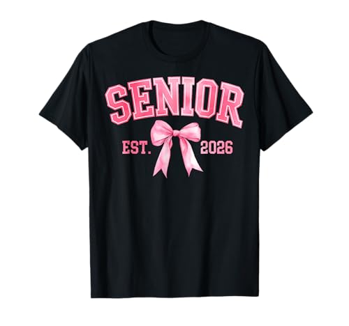 Senior 2026 Coquette Pink Bow Class of 2026 Graduation Girls T-Shirt von Senior 26 Family Matching Class of 2026 Tee