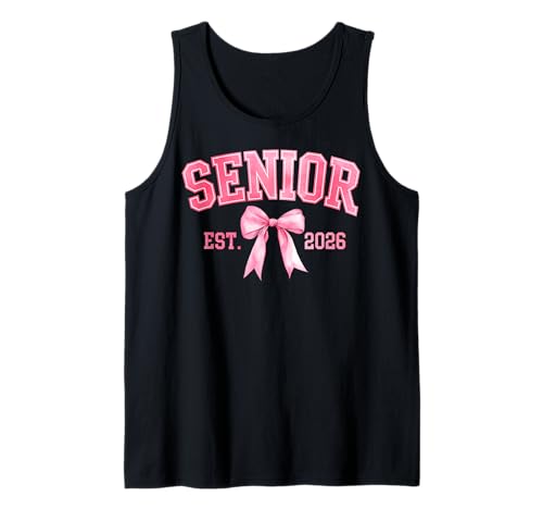 Senior 2026 Coquette Pink Bow Class of 2026 Graduation Girls Tank Top von Senior 26 Family Matching Class of 2026 Tee