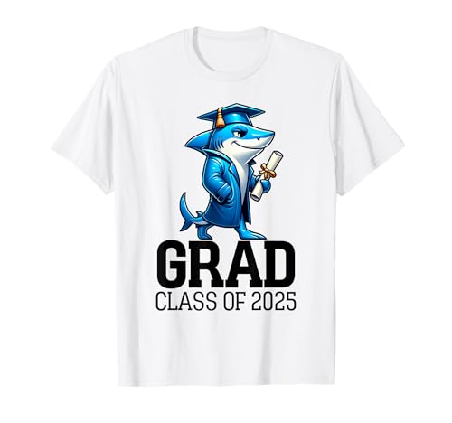 Grad Class of 2025 Jungen Shark Fun Graduation Squad T-Shirt Grad Class of 2025 Jungen Shark Fun Graduation Squad T-Shirt von Senior Class 2025 Graduation Gifts Family Matching