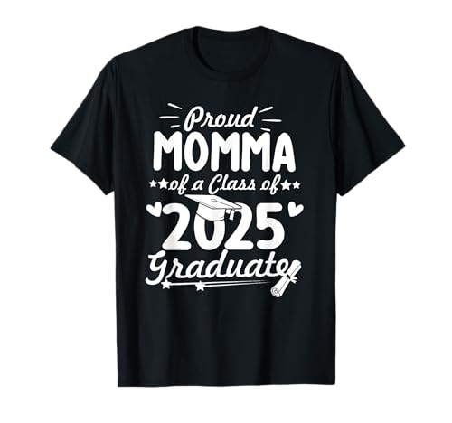 Stolze Mama von A 2025 Graduierte Abschlussklasse 25 T-Shirt von Senior Class of 2025 Graduation Family T-Shirt