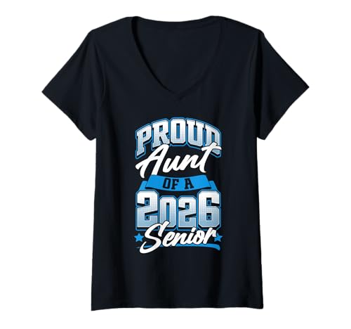 Damen Klasse von 2026 Stolze Tante Frauen Lustige Senioren 2026 T-Shirt mit V-Ausschnitt Damen Klasse von 2026 Stolze Tante Frauen Lustige Senioren 2026 T-Shirt mit V-Ausschnitt von Senior Class of 2026 Designs