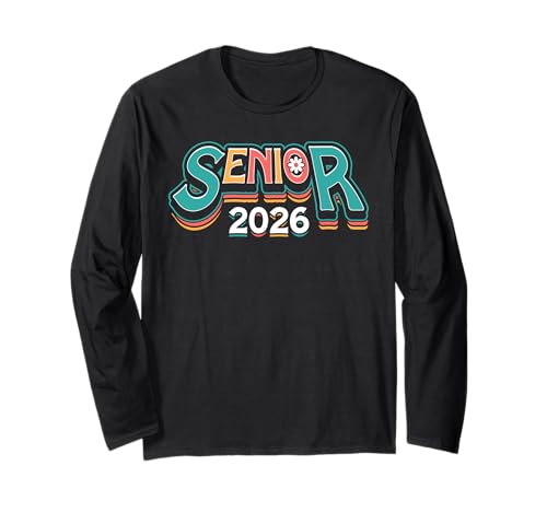 Retro Klasse von 2026 Senior Männer Frauen Lustige Senioren 2026 Langarmshirt Retro Klasse von 2026 Senior Männer Frauen Lustige Senioren 2026 Langarmshirt von Senior Class of 2026 Designs