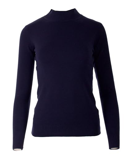 Seniorenmode24 Damen Senioren Oma Pullover Feintrick Strickpullover mit Stehkragen Schildkröten Kragen kuschelig weich ideal für Omas (DE/NL/SE/PL, Numerisch, 38, 40, Regular, Regular, dunkelblau) von Seniorenmode24