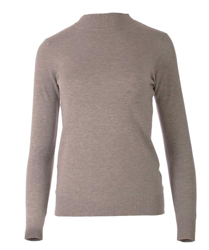 Seniorenmode24 Damen Senioren Oma Pullover Feintrick Strickpullover mit Stehkragen Schildkröten Kragen kuschelig weich ideal für Omas (DE/NL/SE/PL, Numerisch, 48, 50, Regular, Regular, grau) von Seniorenmode24