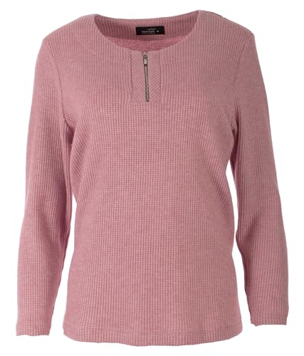 Seniorenmode24 Damen Senioren Oma Pullover Waffelstrick Strickpullover mit Reißverschluss ideal für Omas (DE/NL/SE/PL, Numerisch, 42, 44, Regular, Regular, Hellrosa) von Seniorenmode24