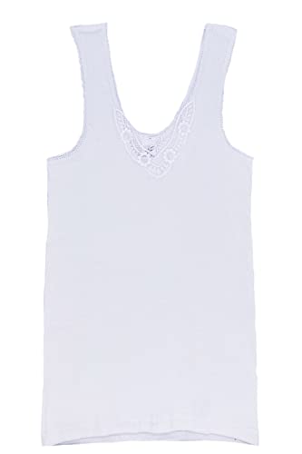 Seniorenmode24 Damen Senioren Unterhose/Unterhemd Gr. 36-38 bis 56-58 ideal für pflegebedürftige Omas einfach anzuziehen 2er,3er oder 4er Pack (2er Pack mit Spitze weiß, 48-50) von Seniorenmode24