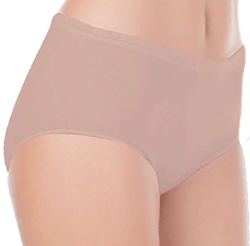 Seniorenmode24 Damen Senioren Unterhose/Unterhemd Gr. 36-38 bis 56-58 ideal für pflegebedürftige Omas einfach anzuziehen 2er,3er oder 4er Pack (3er Pack mit Elasthan Hautfarben, 52-54) von Seniorenmode24