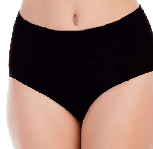 Seniorenmode24 Damen Senioren Unterhose/Unterhemd Gr. 36-38 bis 56-58 ideal für pflegebedürftige Omas einfach anzuziehen 2er,3er oder 4er Pack (3er Pack mit Elasthan Schwarz, 52-54) von Seniorenmode24