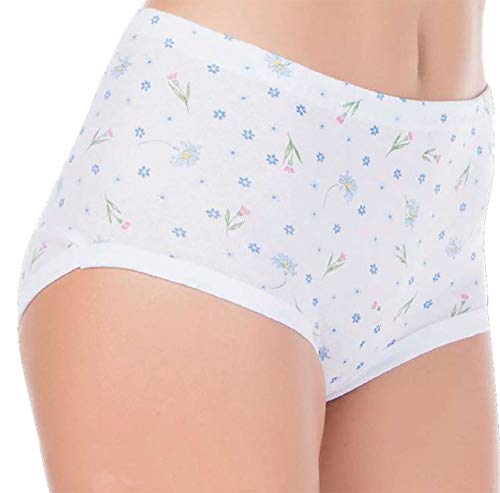 Seniorenmode24 Damen Senioren Unterhose/Unterhemd Gr. 36-38 bis 56-58 ideal für pflegebedürftige Omas einfach anzuziehen 2er,3er oder 4er Pack (4er Pack Geblümt, 56-58) von Seniorenmode24