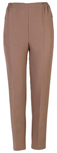 Seniorenmode24 Winter Schlupfhose meliert, komfortabler Gummibund, gerader Schnitt, Hosentaschen mit Zip (DE/NL/SE/PL, Numerisch, 38, Regular, Kurz, Taupe) von Seniorenmode24