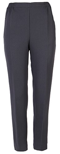 Seniorenmode24 Winter Schlupfhose meliert, komfortabler Gummibund, gerader Schnitt, Hosentaschen mit Zip (DE/NL/SE/PL, Numerisch, 46, Regular, Kurz, dunkelgrau Uni) von Seniorenmode24