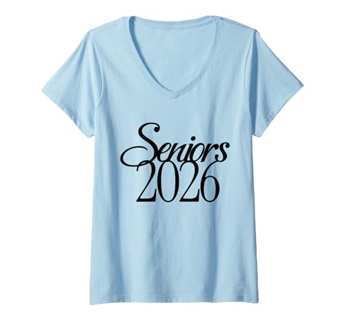 Damen Jahrgang 2026 Senior Large Text, Abschlussjahr T-Shirt mit V-Ausschnitt Damen Jahrgang 2026 Senior Large Text, Abschlussjahr T-Shirt mit V-Ausschnitt von Seniors Class of 2026 Tees & Shirts