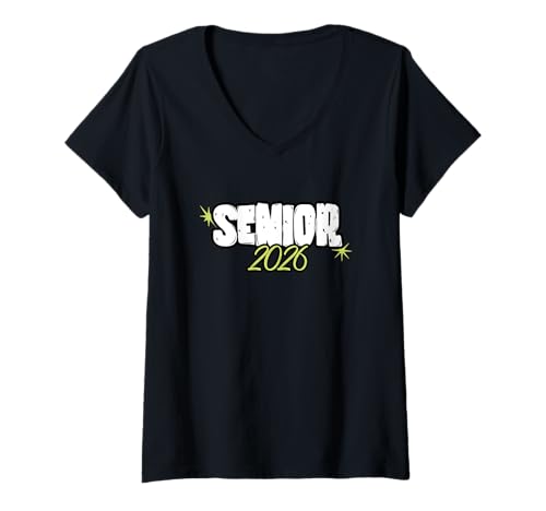 Damen Klasse 2026 Senior Cool Senior Year T-Shirt mit V-Ausschnitt Damen Klasse 2026 Senior Cool Senior Year T-Shirt mit V-Ausschnitt von Seniors Class of 2026 Tees & Shirts