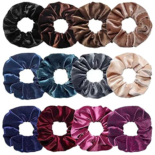 Senllori Haargummis Scrunchies aus Samt für Damen Weiche elastische Haarbänder Haarschmuck 12 Stück von Senllori