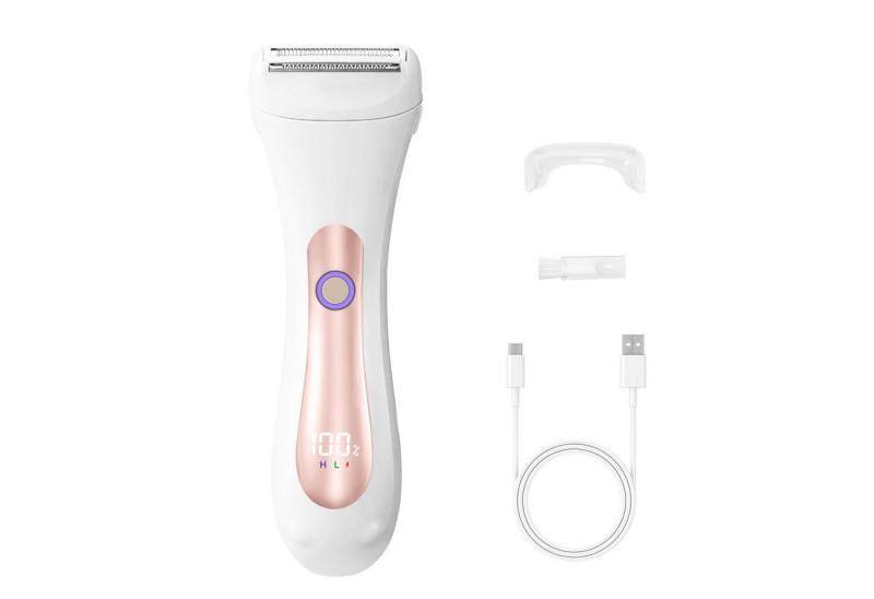 Senmudi Epilierer Epiliergerät Damen,Wet & Dry,Gesichtsepilierer Damen,3-in-1 Messerkopf, Rasierer, Langhaarschneider, Sanfte Haarentfernung Intimbereich., 2 Geschwindigkeiten & LED-Licht, Waschbar, rosa von Senmudi