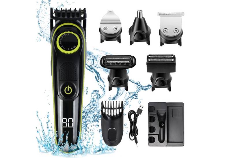 Senmudi Haarschneider Elektrorasierer wiederaufladbar kabellos waschbar 5-in-1-Haarschneider, Hochwertiger Li-Akku, über Steckdose oder USB wiederaufladbar, Für glattes, schnelles und präzises Trimmen aller Haartypen von Senmudi