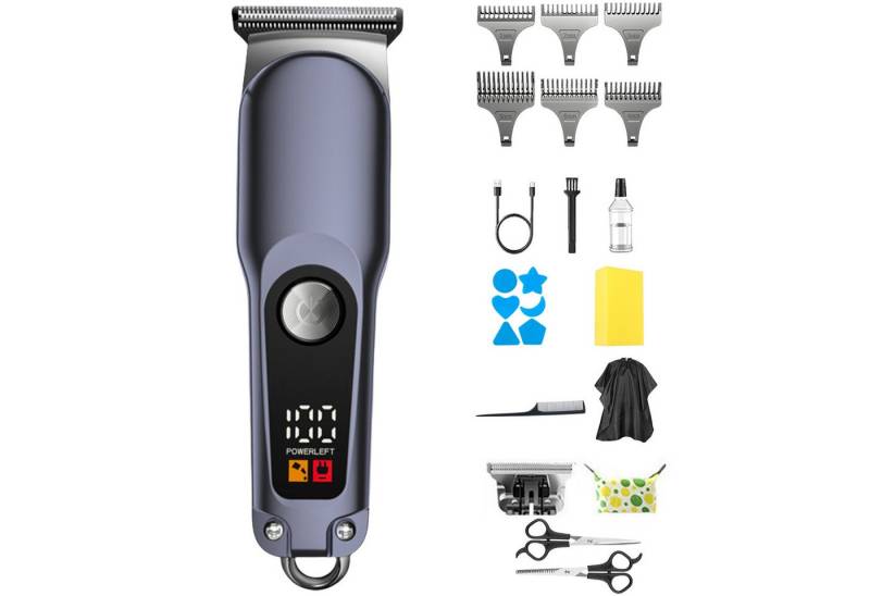 Senmudi Haarschneider Haartrimmer Herren, Haarschneidemaschine, 6 Kammaufsatz, Profi Friseur Set, Kurzhaarschneider, Haartrimmer, LED-Anzeige, Akku-Haarschneide von Senmudi