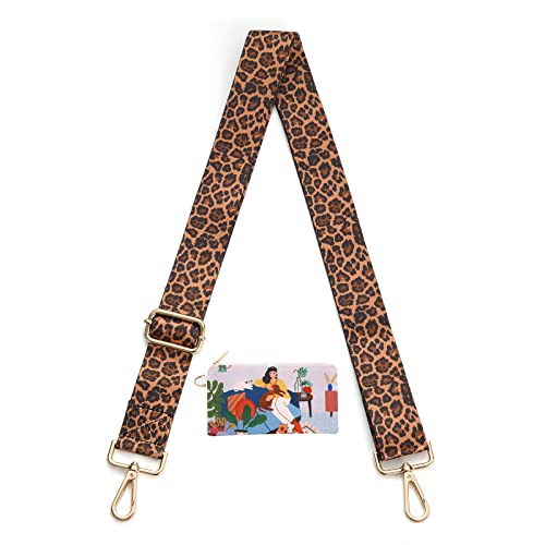 Leopard Gurte Für Taschen 3.8cm Breit,Taschengurt Braun,Schulterriemen für Taschen und Handtaschen,Crossbody Bag Gurt Verstellbarer Taschengurt für Damen und Herren,Taschengurte Zum Wechseln von Senral