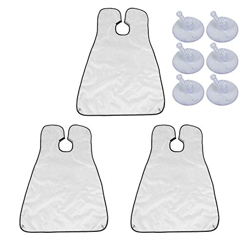 3PCS Wasserdicht Männer Bart Catcher Bart Schneiden Rasieren Cape Schürze Hause Haar Styling Werkzeug (Weiß) von Senrusa