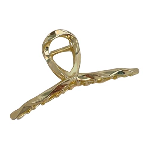 Haarklauenclip Twisted Claw Clips Klemmen Wellen Große Legierungshaare Fang reines Farbstyling -Zubehör (Gold) von Senrusa