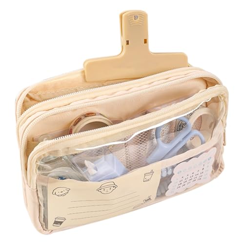 Senrusa Transparent Pencil Case 3 Layers Large Capacity Clear Pencil Pouch Portable Multifunctional Cute Pencil Bag for Students von Senrusa