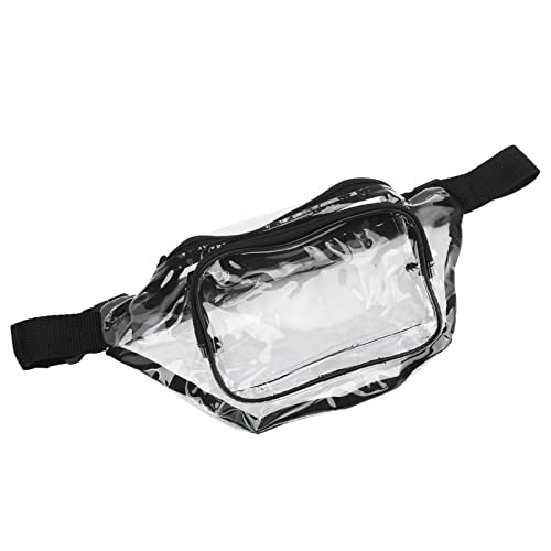 Transparente Gürteltasche aus PVC, wasserabweisend, mit Reißverschluss, Mehrzweck-Hüfttasche für Reisen (Black) von Senrusa