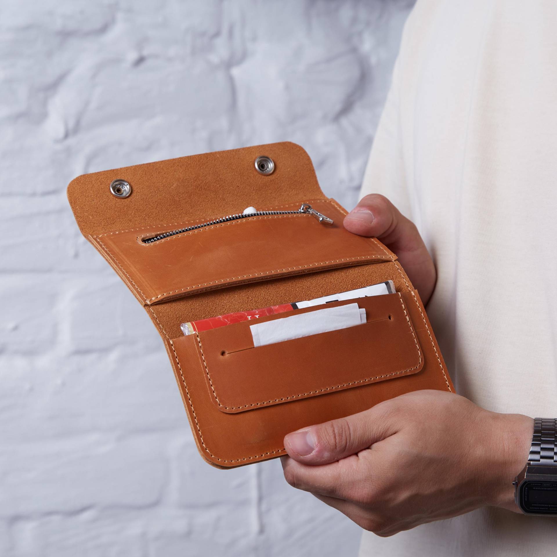 Leder Tabakbeutel - Handgefertigtes Zigarettenetui Rolling Organizer von SensGoodsGifts