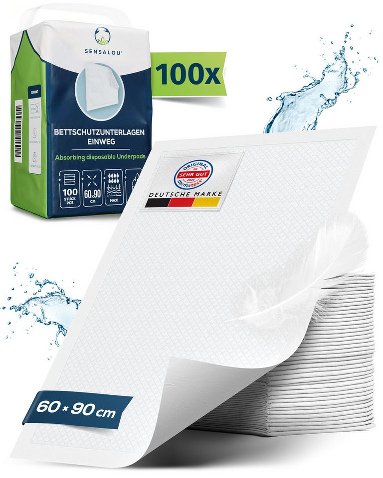 Inkontinenzauflage Sensalou Einweg Inkontinenz Unterlage Sensalou, sehr saugstark, hygienisch, latexfrei von Sensalou