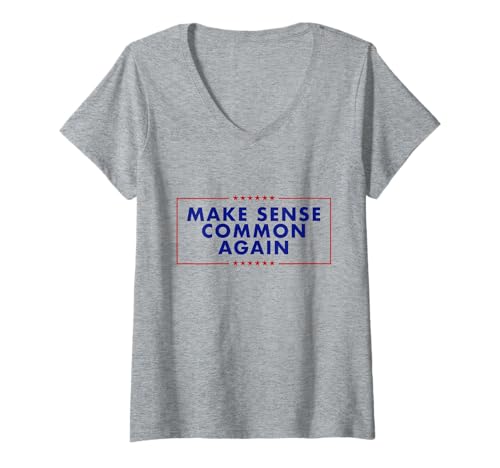 Damen Make Sense Wieder allgemein T-Shirt mit V-Ausschnitt Damen Make Sense Wieder allgemein T-Shirt mit V-Ausschnitt von Sense Common Again Vibes