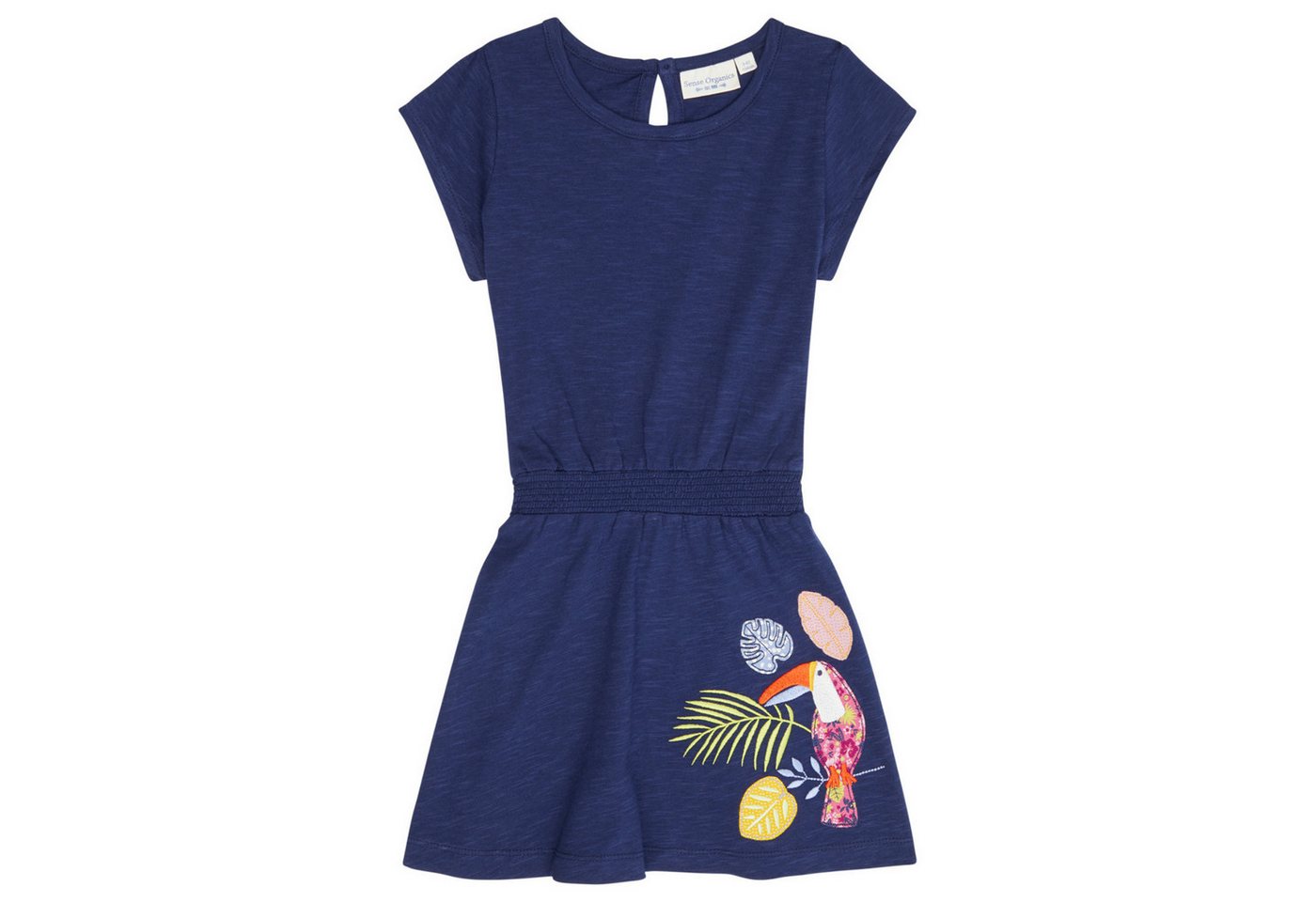 Sense Organics A-Linien-Kleid Melda Dress Sense Organics Navy + Bird 104 3-4 Jahre für Mädchen Sommer leichter Stoff von Sense Organics