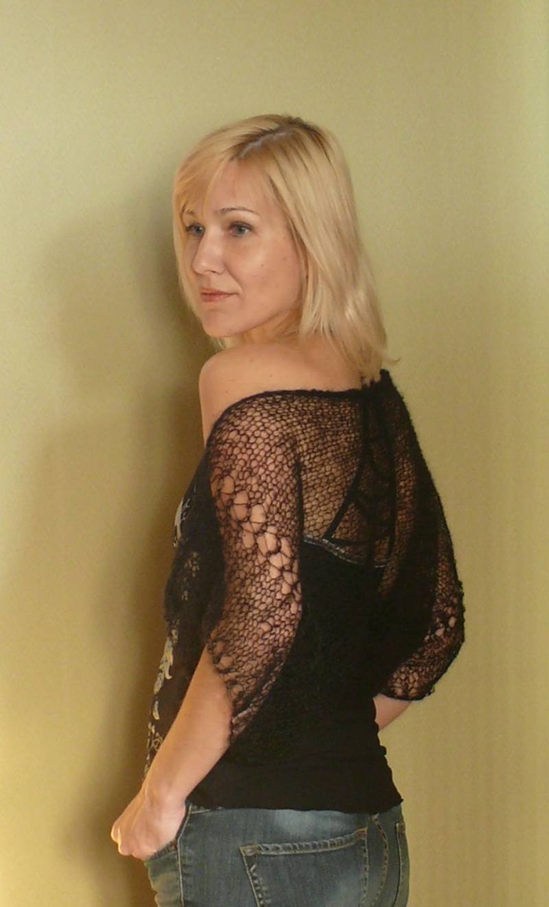 Mohair Schwarze Spitze Strace Bolero Rustikale Hochzeitskleid Bedecken Bis Sommer Strauchhippie-Chic Cape Loose Stricken Wrap von SenseAndEmotions