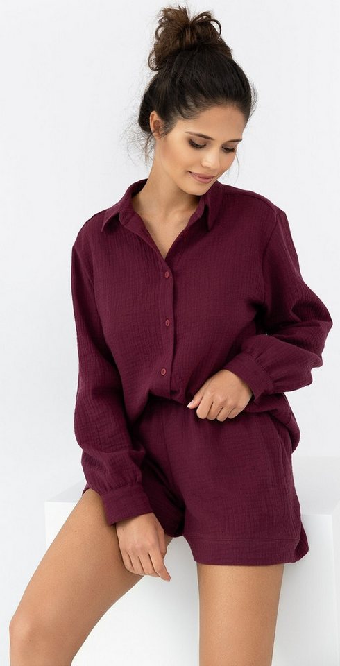 Sensis Schlafanzug Pyjama, lange Ärmel mit Knopfleiste und Hemdkragen von Sensis