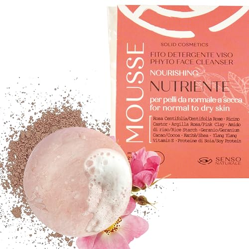 Senso Naturale Nährendes Festes Gesichtsreinigungsmousse Revitalisierend für Trockene Haut, Sanfte Reinigungsseife, angereichert mit Rosa Tonerde und Vitamin E, 100% Natürlich und Biologisch Senso Naturale Nährendes Festes Gesichtsreinigungsmousse Revitalisierend für Trockene Haut, Sanfte Reinigungsseife, angereichert mit Rosa Tonerde und Vitamin E, 100% Natürlich und Biologisch von Senso Naturale