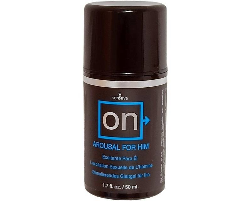 Sensuva Verzögerungsmittel On™ Arousal for Him (Power Glide), Flasche mit 50ml, 1-tlg., prickelndes Gel für eine längere und härtere Erektion von Sensuva